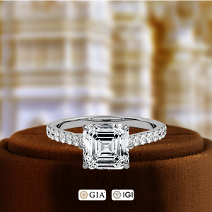 Anillo de Compromiso con Diamante Cultivado en Laboratorio de 1 Quilate, Corte Asscher, Anillo de Aniversario, Certificado IGI, Oro Blanco de 14 Quilates, el Mejor Regalo para Ella en su Día Especial - Product Image 2