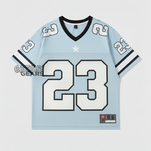 Camiseta de fútbol con logotipo personalizado para mujer, ropa deportiva holgada de gran tamaño, camiseta de fútbol con estampado por sublimación, tela transpirable de secado rápido - Product Image 3