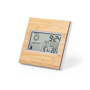 Orologio da Tavolo e Stazione Meteo in Bambù Personalizzata Gitano, Realizzato con Materiali Sostenibili - Product Image 1