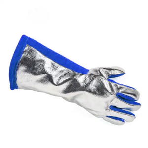 ถุงมืองานเชื่อมหนังอลูมิไนซ์ทนต่ออุณหภูมิสูงสำหรับนักดับเพลิงถุงมือหนังแนวอุตสาหกรรม - Product Image 2