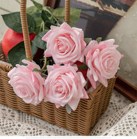 Vente en gros de roses artificielles au toucher réel, fleurs artificielles durables, arrangements floraux de mariage, bouquets de mariée, imperméables, style européen
