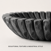 Plateau de rangement décoratif moderne et unique en résine cannelée, gris anthracite, texture pierre, durable, pour salle de bain, maison, bureau, personnalisable