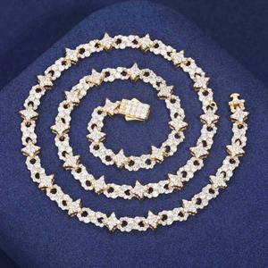 Chaîne cubaine étoile infinie de haute qualité 8 mm en or jaune massif 10 carats avec diamants de laboratoire, personnalisée, style hip-hop glacé - Product Image 1