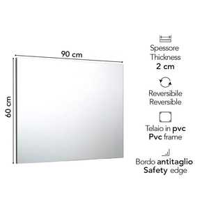 Miroir mural réversible sans cadre, design simple 60x90 - Product Image 2