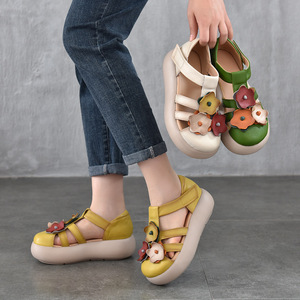 Sandalias de cuero para mujer, tipo chanclas, para verano, playa, casuales, cómodas, unisex, sandalias de cuero para exteriores. - Product Image 3