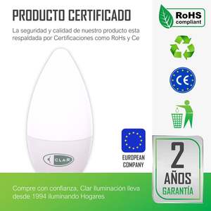 Bombilla LED E14 tipo vela de 6W, iluminación de bajo consumo, duradera y elegante. - Product Image 2