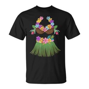 Camiseta Promocional de Halloween con Diseño de Flores de Coco, Falda de Hula y Flores para Adultos y Niños - Product Image 1