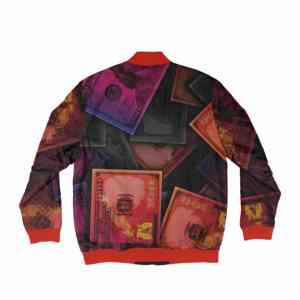 Chaqueta Bomber de Hombre Estilo Urbano con Parches, Bordado, Cuello Alto, Cierre de Cremallera, Proceso de Teñido para Invierno - Product Image 2