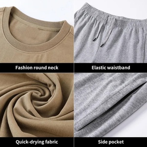 Ropa activa pantalones cortos de algodón de verano para hombre y trajes de camiseta 2023 unisex jogging 2 piezas casual ropa de playa conjuntos cortos - Product Image 6