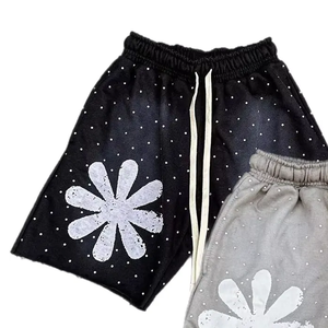 Pantalones cortos ajustados con diamantes de imitación de alto brillo 100% algodón moda ropa de fiesta estilo High Street OEM pedido al por mayor - Product Image 6