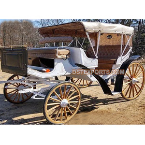 Turismo europeo de lujo Carruaje tirado por caballos Turista de moda Vis A Vis Carruaje tirado por caballos Último buggy tirado por caballos cubierto - Product Image 1