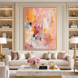 Colorful Textured Abstract Cityscape Oil Painting <b>Framed</b> <b>Canvas</b> Art Contemporary Style Hand Painted Indoor Decor - Product Image 6