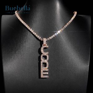 Colgante Vertical Personalizado de Alta Calidad en Plata 925 con Baño de Oro Rosa de 14K, Completamente Engastado con Moissanita, para Hombre, Estilo Hip Hop - Product Image 2