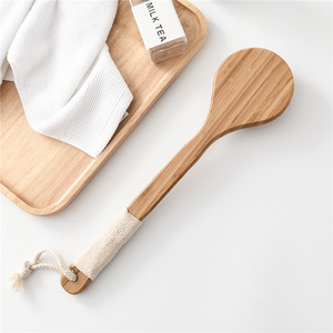 Gran oferta, cepillo de baño de mango largo de bambú con Cerdas de cerdo, cepillo de baño de bambú para fregar la espalda, cepillo de baño de bambú Natural para adultos - Product Image 4