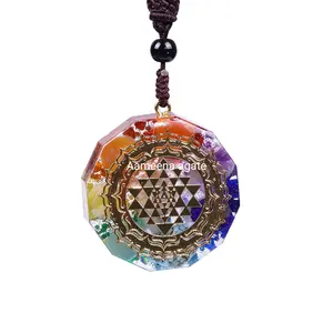 Collana con ciondolo a energia Orgonite Chakra di cristallo di migliore qualità all'ingrosso ciondoli Orgone all'ingrosso per la guarigione reiki