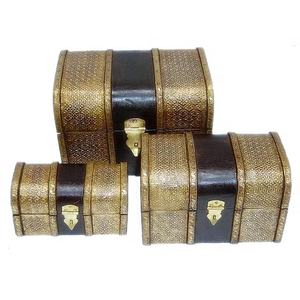 Artisanat indien boîtes décoratives de haute qualité décor à la maison bois artisanat cadeau article coffre au trésor boîte en bois boîte à bijoux avec serrure - Product Image 3