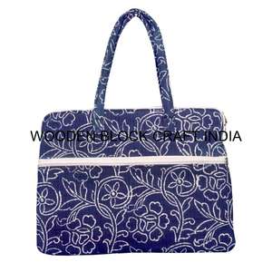 Bolsa para Portátil Hecha a Mano 100% Algodón con Estampado Floral, Funda para iPad y Tablet, Bolsas para Portátil con Forro de Algodón para Oficina - Product Image 1