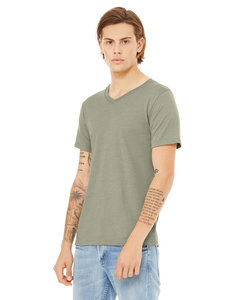 Bella + Canvas Unisex CVC Jersey V-Neck T-Shirt Heather Slate 52% coton, 48% polyester Unisex Breathable Triblend Tee - Product Image 6