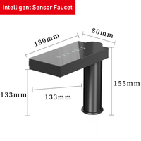OSONOE Robinet de lavabo de salle de bain monotrou moderne Capteur infrarouge tactile intelligent pour réglage de l'eau chaude et froide Matériau en laiton