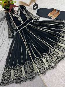 Vestido de trabajo de secuencia completamente cosido de nuevo diseñador, ropa de fiesta bordada pesada con estilo Dupatta Salwar Kameez - Product Image 2