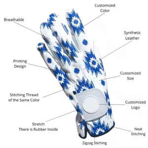 Guantes de golf de cuero Cabretta transpirables de alta calidad para hombres y mujeres, Impresión de logotipo personalizado Premium, cuero genuino, mano izquierda, deportes - Product Image 5