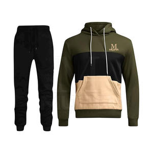 2024 haute qualité coton hommes survêtement surdimensionné manches longues hiver vêtements de sport polaire avec Logo XL taille ensemble - Product Image 2