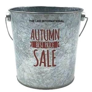 Venta Directa de Fábrica: Cubo de Metal Galvanizado Rojo Simple para el Hogar, Juego de Regalo de Navidad, Cubo para Herramientas, Contenedor - Product Image 3