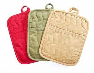 100% mitaines de cuisine en coton biologique et manique avec poche écologique résistante à la chaleur tapis mignons et tampons avec recyclable - Product Image 5