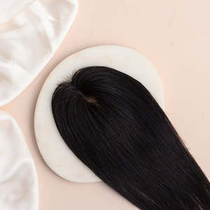 Extensions de cheveux naturels ondulés avec frange, base en soie, 100 % cheveux humains indiens, trame simple, à clipser - Product Image 3