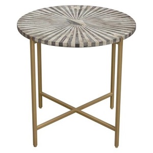 Table d'appoint classique en bois au design tournesol avec bord haut de f s international - Product Image 2
