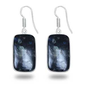 New Arrival larvikite earrings minimalist Stone Earrings Silver Plated Brass Luxury larvikite earrings Gemstone Earrings for her - Product Image 6