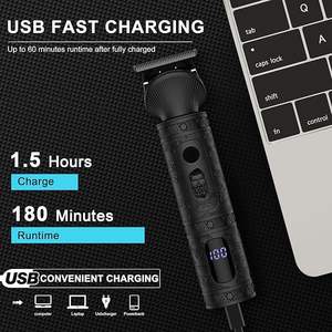 Kit de Afeitado Profesional Inalámbrico 7 en 1 para Hombre, Recortadora de Barba con Cuchilla en T de Cerámica para Recortar el Vello de la Nariz y el Cuerpo - Product Image 4