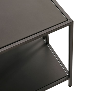 Meubles d'intérieurs de maison modernes élégants Table basse finition noire mate Table de rangement carrée pour le salon et la chambre à coucher - Product Image 3