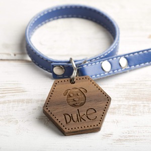 Wood <b>Dog</b> Name <b>Tag</b> Wholesale Personalized Wooden Cat ID <b>Tags</b> for Pet Collars Made in Vietnam - Product Image 4