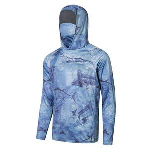 Vente en gros de chemises de pêche à séchage rapide Performance Chemises de randonnée à manches longues Spf50 Protection solaire Sweats à capuche de pêche avec masque facial - Product Image 4