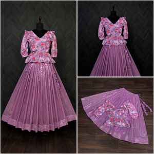 Lehenga Choli para mujer, diseñador Premium, imitación, Georgette, cosido, con Secuencia de bordado pesado, trabajo, moda, venta al por mayor, India - Product Image 3