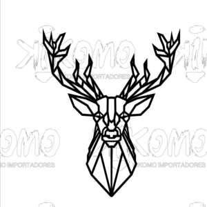 Tableau géométrique cerf ou chevreuil en MDF noir - Product Image 2