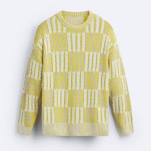 บริการ OEM เสื้อสเวตเตอร์ถักไหมพรมสำหรับผู้ชายฤดูหนาว พร้อมโลโก้ด้านหน้า ผ้าฝ้ายระบายอากาศ ดีไซน์ส่วนตัว MOQ ต่ำ - Product Image 1