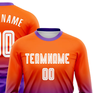 Maillot de football à manches longues avec dégradé audacieux, chemise athlétique respirante à séchage rapide, uniforme d'entraînement de performance pour hommes - Product Image 4