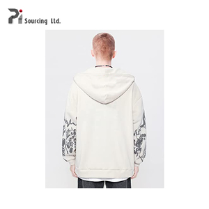 Sudadera con capucha de manga larga para hombre, con logotipo personalizado, de algodón, con estampado de cantidad, elegante, con cremallera, venta al por mayor - Product Image 3