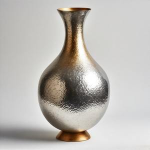VelvetGlow Grand Metal <b>Vase</b> Opulent Grace <b>Tall</b> Bronze Finish Designer Metal <b>Vase</b> Exquisite Handcrafted Accent for Home Decor - Product Image 3