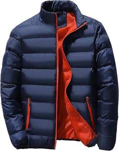 Vente en gros Manteau d'hiver extérieur de couleur unie, chaud et épais, manteau pour hommes, blouson bombardier avec logo personnalisé pour hommes - Product Image 2