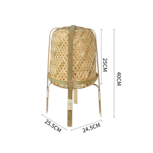 Abat-jour de table en bambou 100% naturel tissé, abat-jour Vintage en osier fabriqué au Vietnam, nouvel arrivage - Product Image 2