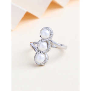 Élégante bague de créateur en argent 925 fabriquée à la main avec perle d'eau douce naturelle Bijoux faits à la main luxueux - Product Image 3