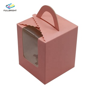 CAJas Para กล่องใส่คัพเค้กพร้อมช่องใส่กระดาษหรูหราสีชมพูพาสเทลออกแบบได้ตามที่ต้องการ - Product Image 3