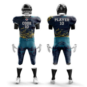 2025 uniforme de fútbol americano juvenil transpirable 100% poliéster manga corta conjuntos de uniformes de talla grande - Product Image 1