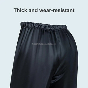 Traje de lluvia de algodón 100% impermeable de doble capa sólido con estampado personalizado con tiras reflectantes chaqueta a prueba de viento con capucha pantalones OEM/ODM - Product Image 5