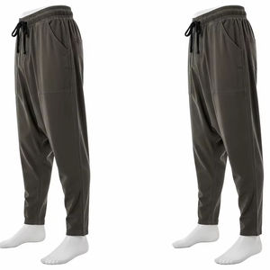 <b>Mens</b> Breathable Worsted Harem Pants Loose Fit <b>Elastic</b> <b>Waist</b> <b>Trousers</b> Soft FabricJogger Pants for Travel Gym Streetwear Fashion - Product Image 3