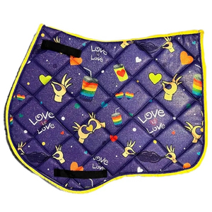 Wholesale Custom Brand <b>Model</b> 008 Glitter Cotton <b>Foam</b> Satin Horse Saddle Pads Plastic Tree Nickel-Plated Hardware for Horse - Product Image 5