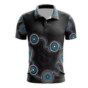 Todo estampado verano moda elástico manga corta Golf para POLO camiseta Casual transpirable secado rápido Jersey Material - Product Image 1